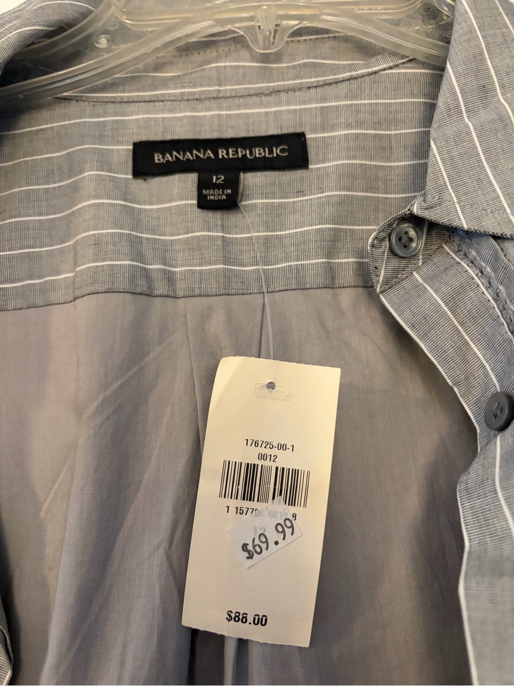 Banana Republic Light Blue and White Pinstripe Button-Down Shirt